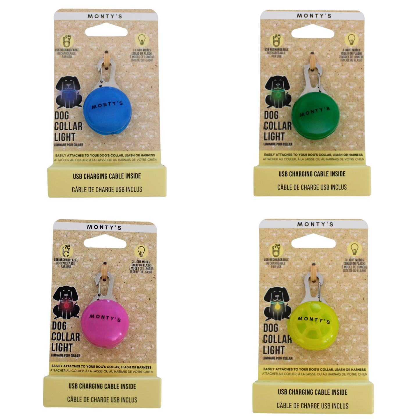 Collier/harnais lumineux pour chien rechargeable par USB 🍁