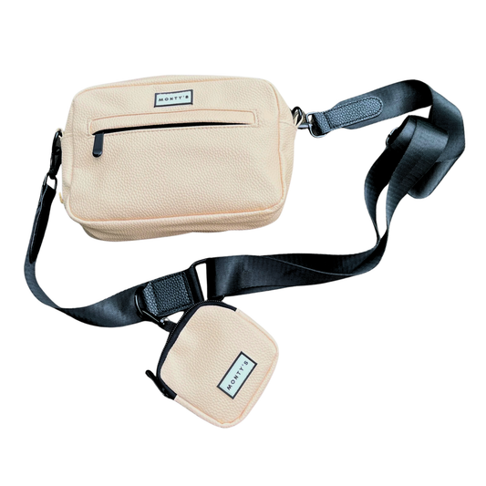 Sac à bandoulière pour chien – pochette à friandises & distributeur intégré 🍁