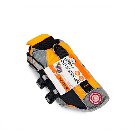 Gilet de sauvetage pour chien avec patch Sun Alert – orange vif haute visibilité